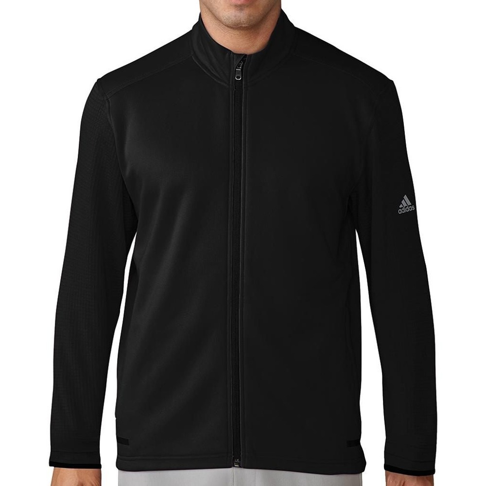ADIDAS Men's XL Black Climaheat Full Zip Jacket Mock Neck Thermal Loves Golf